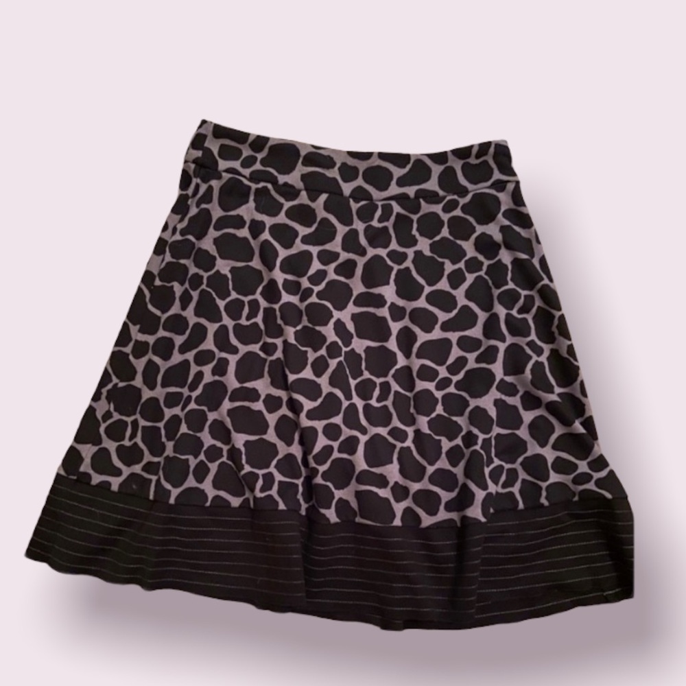 My Michelle Women’s Black with Animal Print Skirt NWOT
